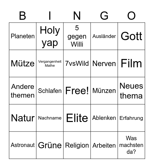 Herr Hartmann Bingo Card