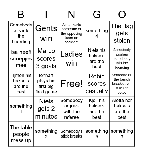 7/12 Stick Together Homegameday Bingo! Bingo Card