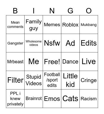 IG Bingo Card