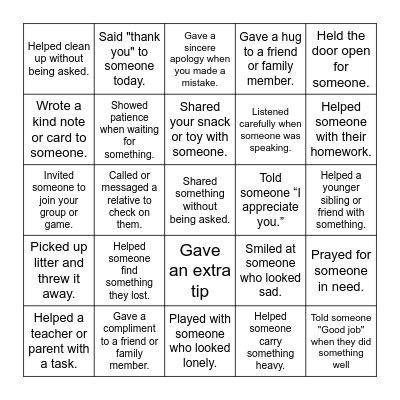 Fruits of the holy spirirt Bingo Card