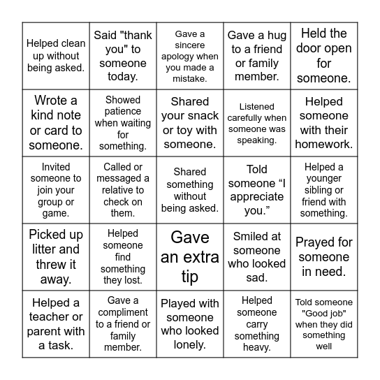 Fruits of the holy spirirt Bingo Card