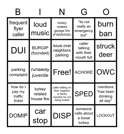 Thanksgiving 2024 Bingo Card