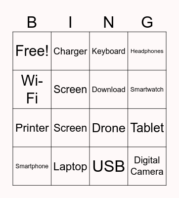 TECHNOLOGY Bingo Card