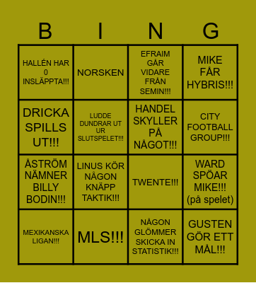 EAFC 25 Bingo Card