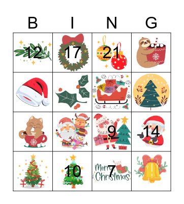 Kerstbingo Card