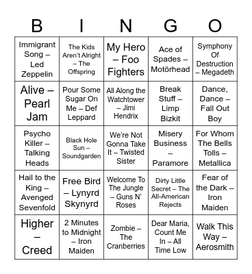 WARPIGS BINGO Card