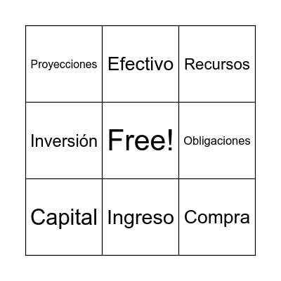 Flujo de Efectivo Bingo Card