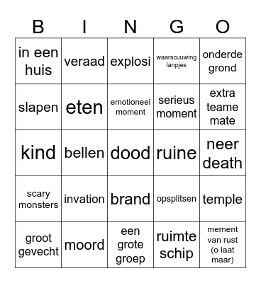 film kijken Bingo Card