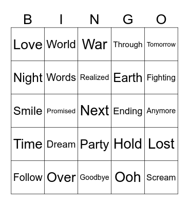 Die with a smile Bingo Card