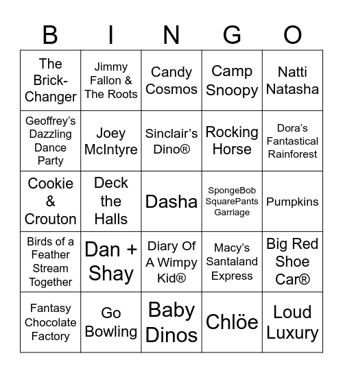 Thanksgiving Day Parade Bingo 2024 Bingo Card