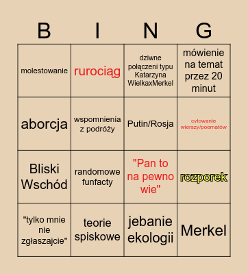 Rozpo   wild game Bingo Card
