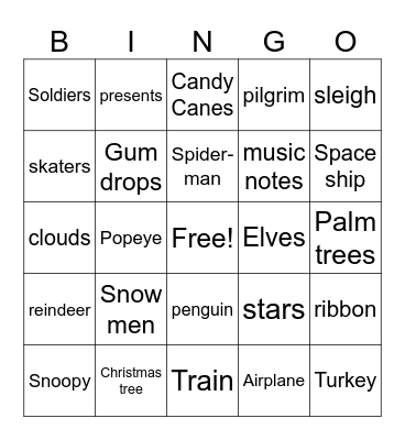Thanksgiving Parade Bingo Card