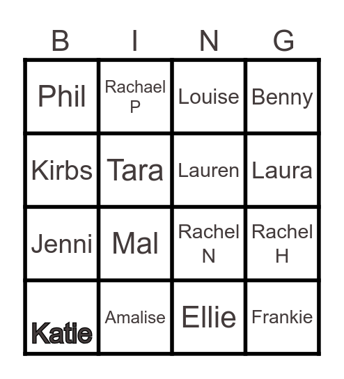 Teacher Bingo Card