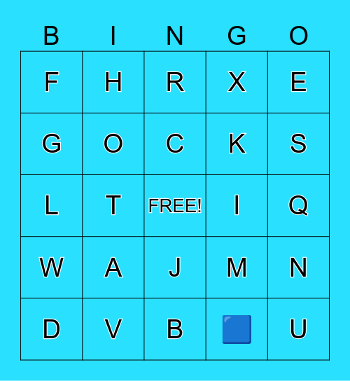 Alphabet Bingo Card