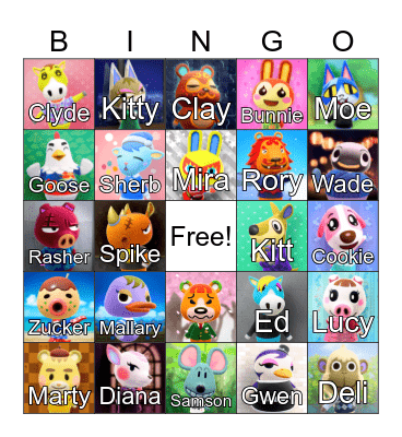 Animal Crossing Bingo Card