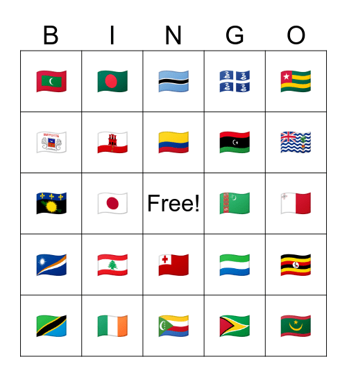 flags\ Bingo Card