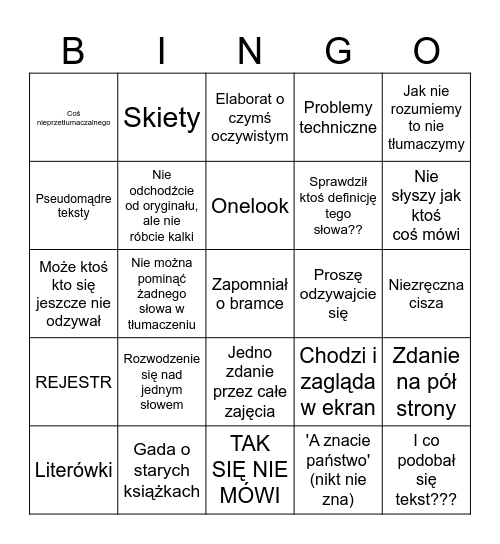 Rudolfowe bingo Card