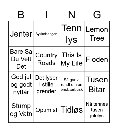 Julespesial Naboen Bingo Card