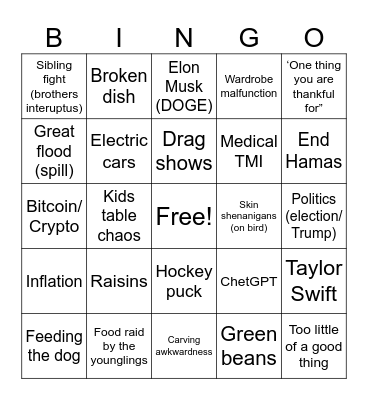 TG Bingo 2024 Bingo Card