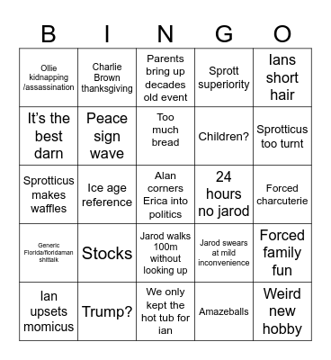 Thanksgiving bingo Card