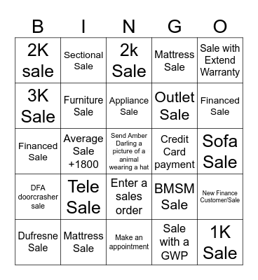 Black Friday Bingo Card