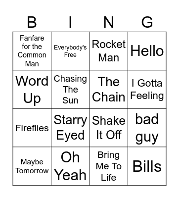Round 2 Bingo Card