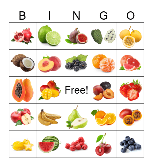 Fruit - English / Spanish (Annelie) Bingo Card