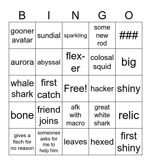 Fisch Bingo Card