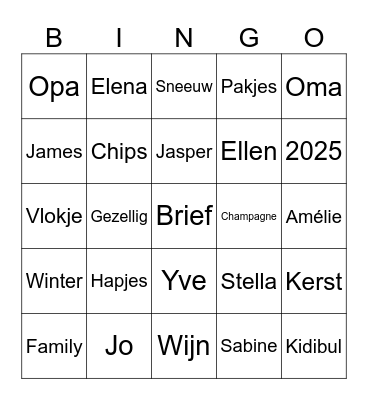 Ho Ho Ho een Kado Bingo Card