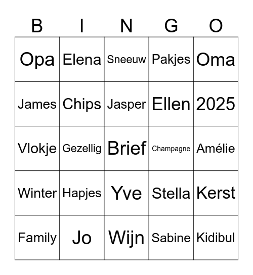 Ho Ho Ho een Kado Bingo Card