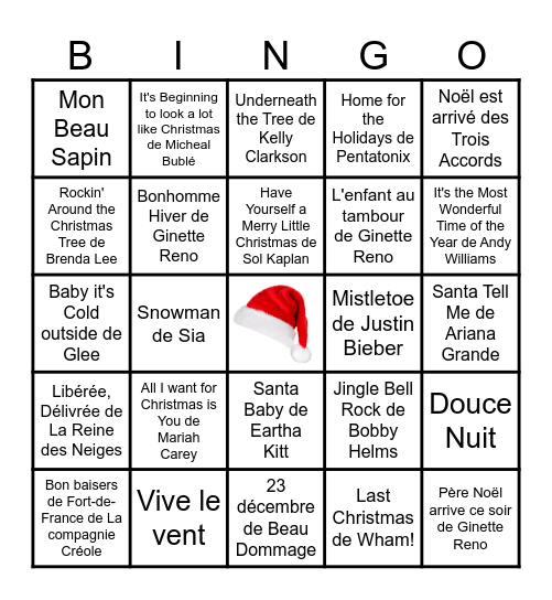 Bingo de Noël Bingo Card