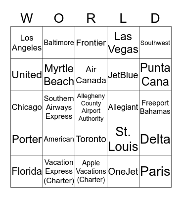 ACAA - Around The... Bingo Card