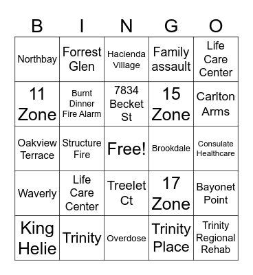 E30 Thanksgiving Bingo Card