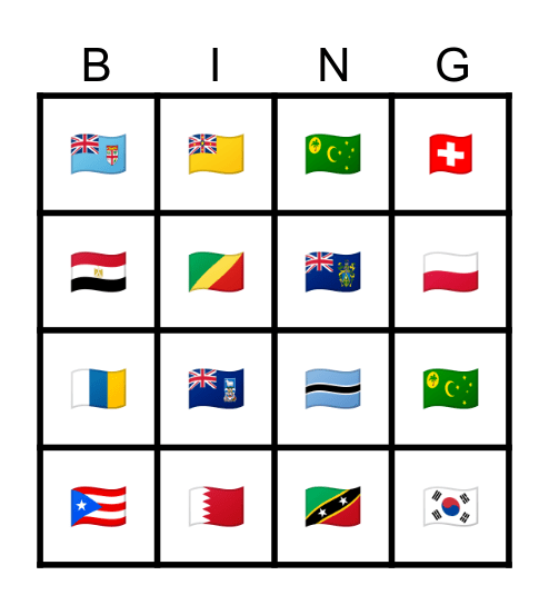 flag Bingo Card