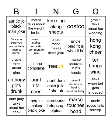 THANKSGIVING Bingo Card
