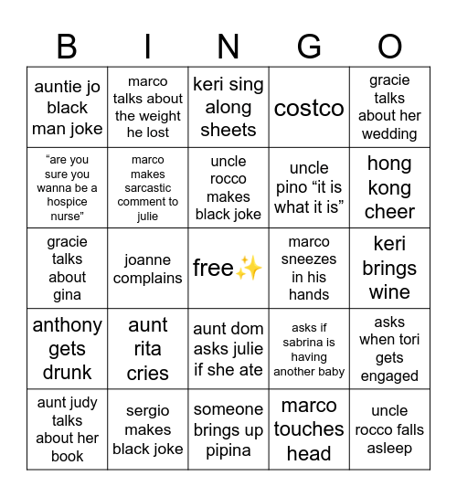 THANKSGIVING Bingo Card