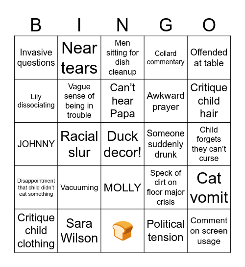 🦃 Bingo Card
