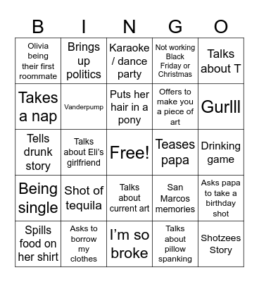 Liv Bingo Card