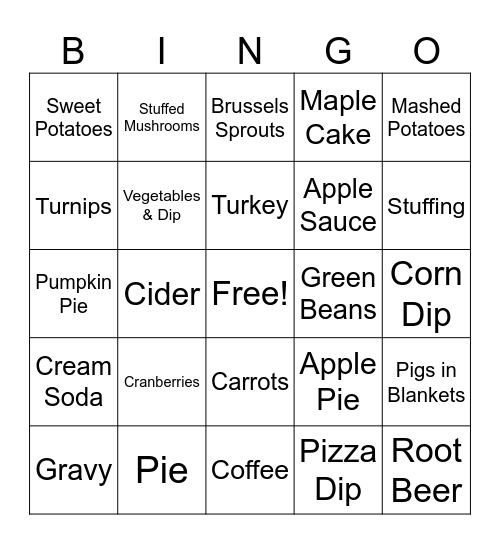 Thanksgiving #2 Bingo Card