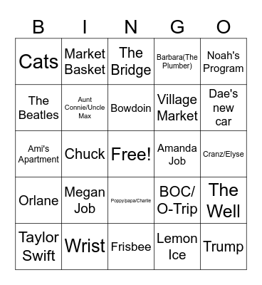 Thanksgiving 2024 Bingo Card
