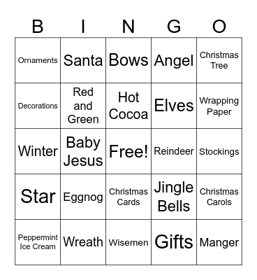 It's Beginning to Look Like Christmas Bingo Card