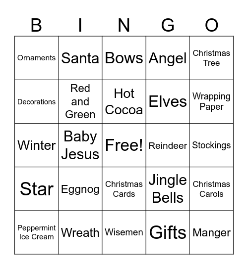 It's Beginning to Look Like Christmas Bingo Card