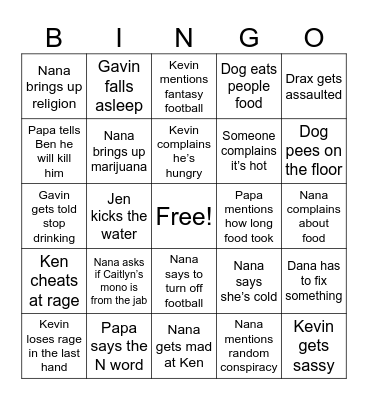 Thanksgiving Bingo Card