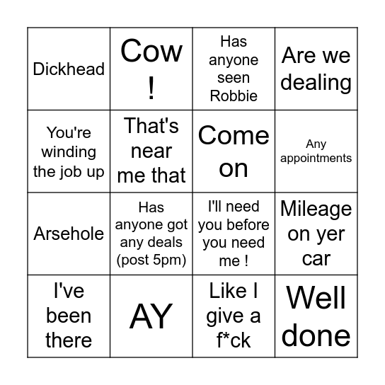 Clarky Bingo Card