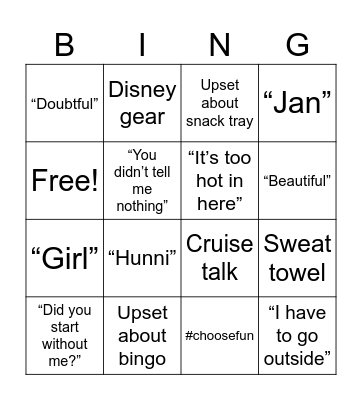 James Thanksgiving Bingo Card