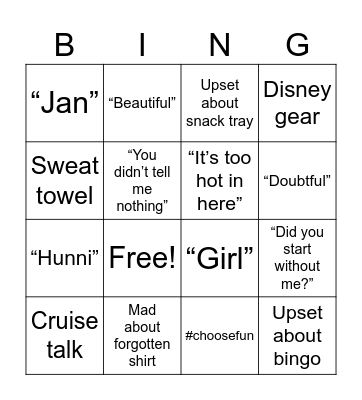 James Thanksgiving Bingo Card