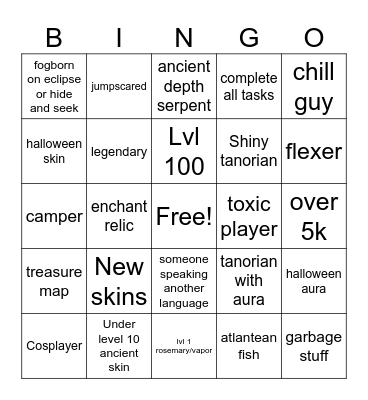 fisch tales of tanorio and pillar chase 2 bingo Card