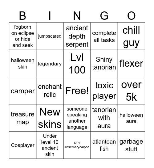 fisch tales of tanorio and pillar chase 2 bingo Card