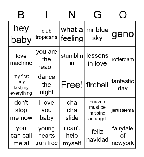 christmas bingo Card