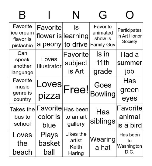 Ice Breaker Bingo Card